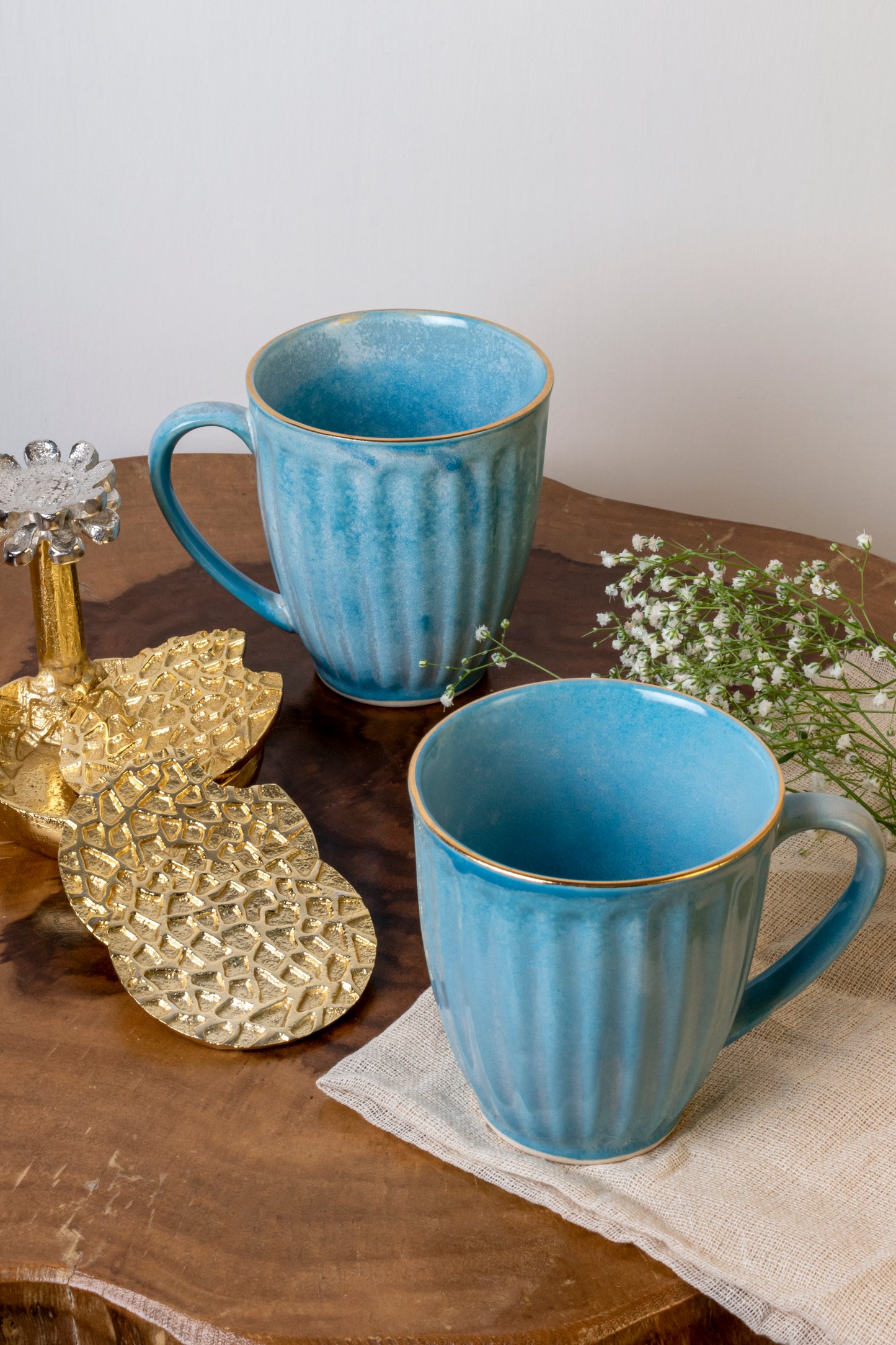 Sky Blue Ceramic Mug Set of 2
