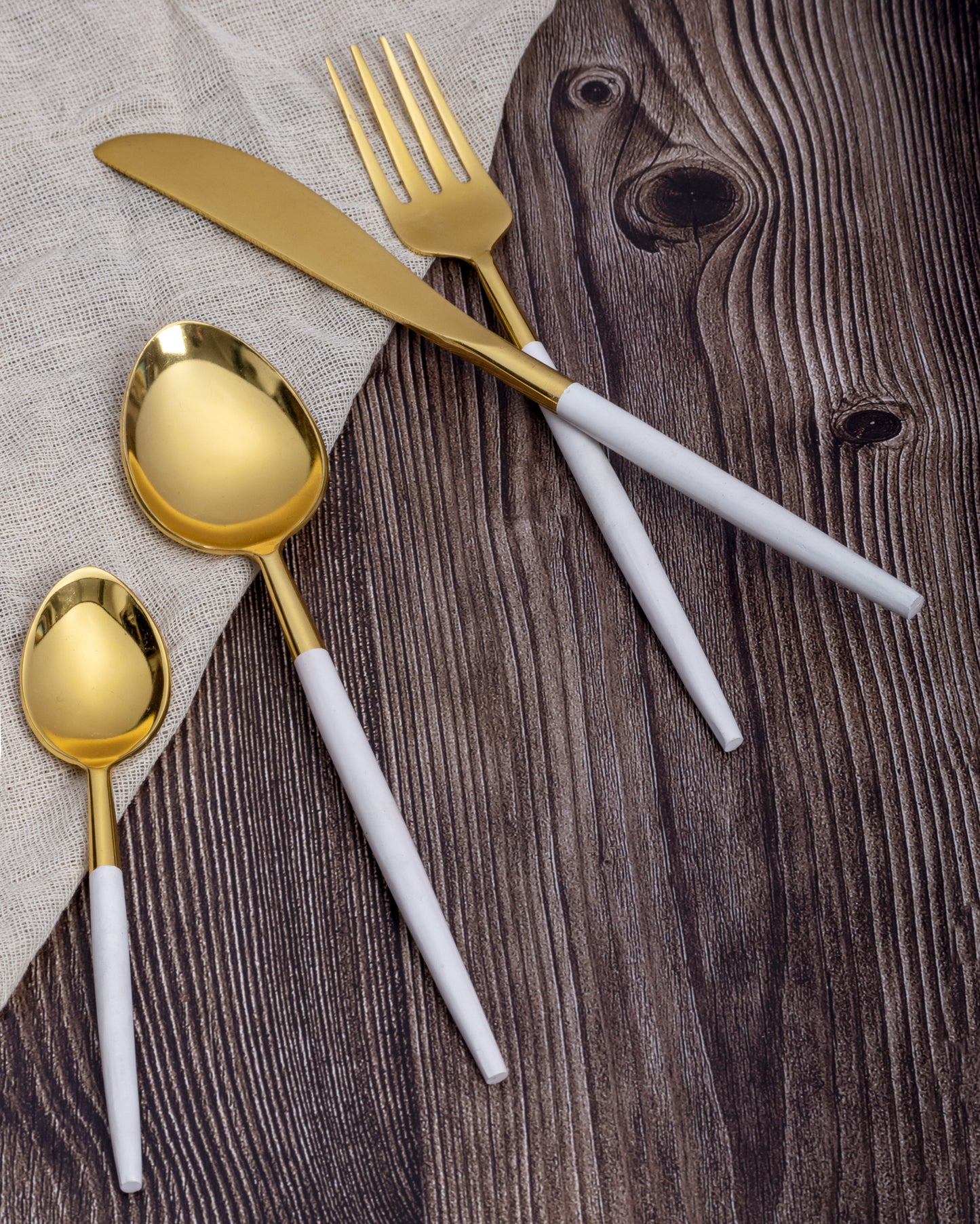 White Flatware Set of 4