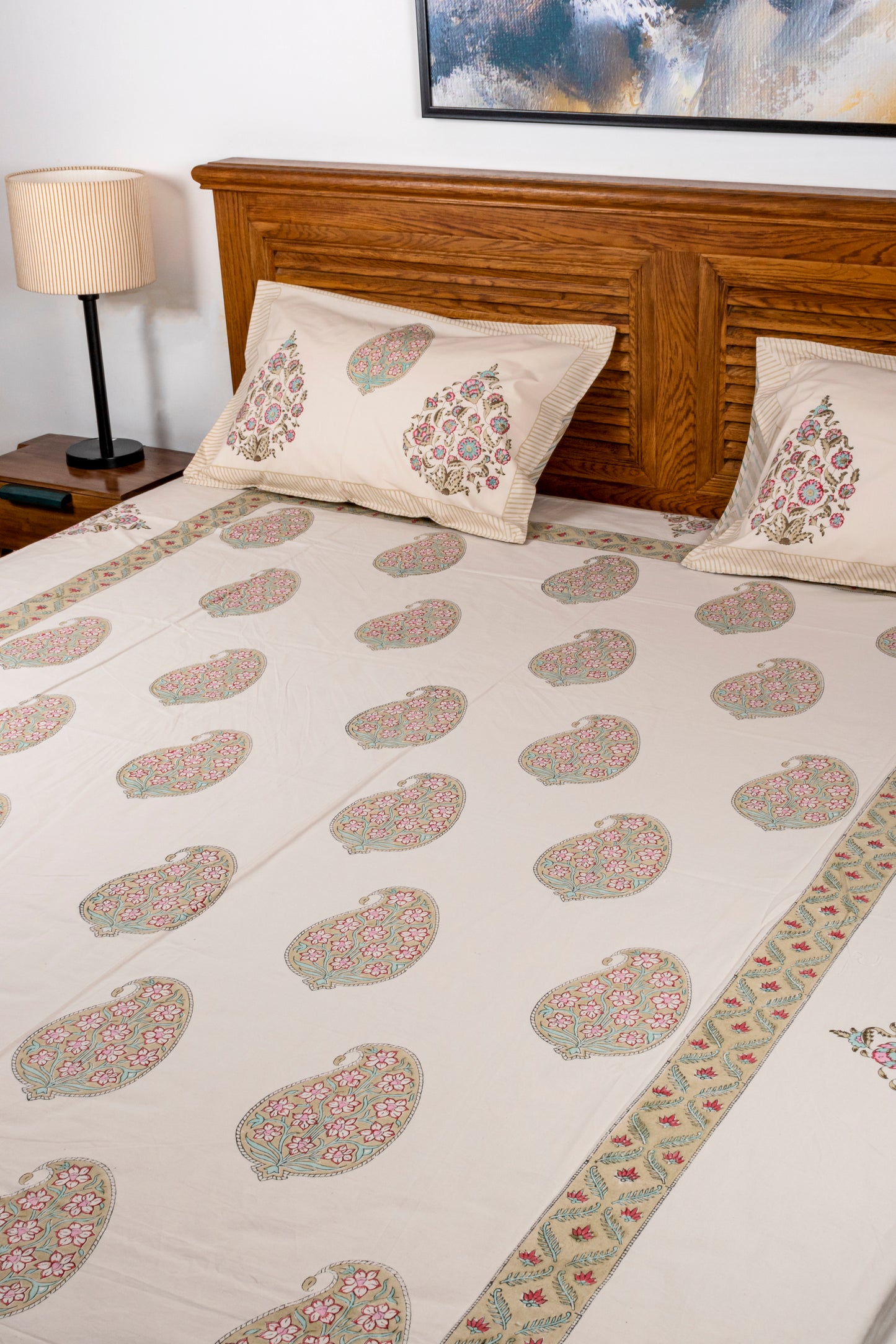 Paisley Block Printed Bedsheet