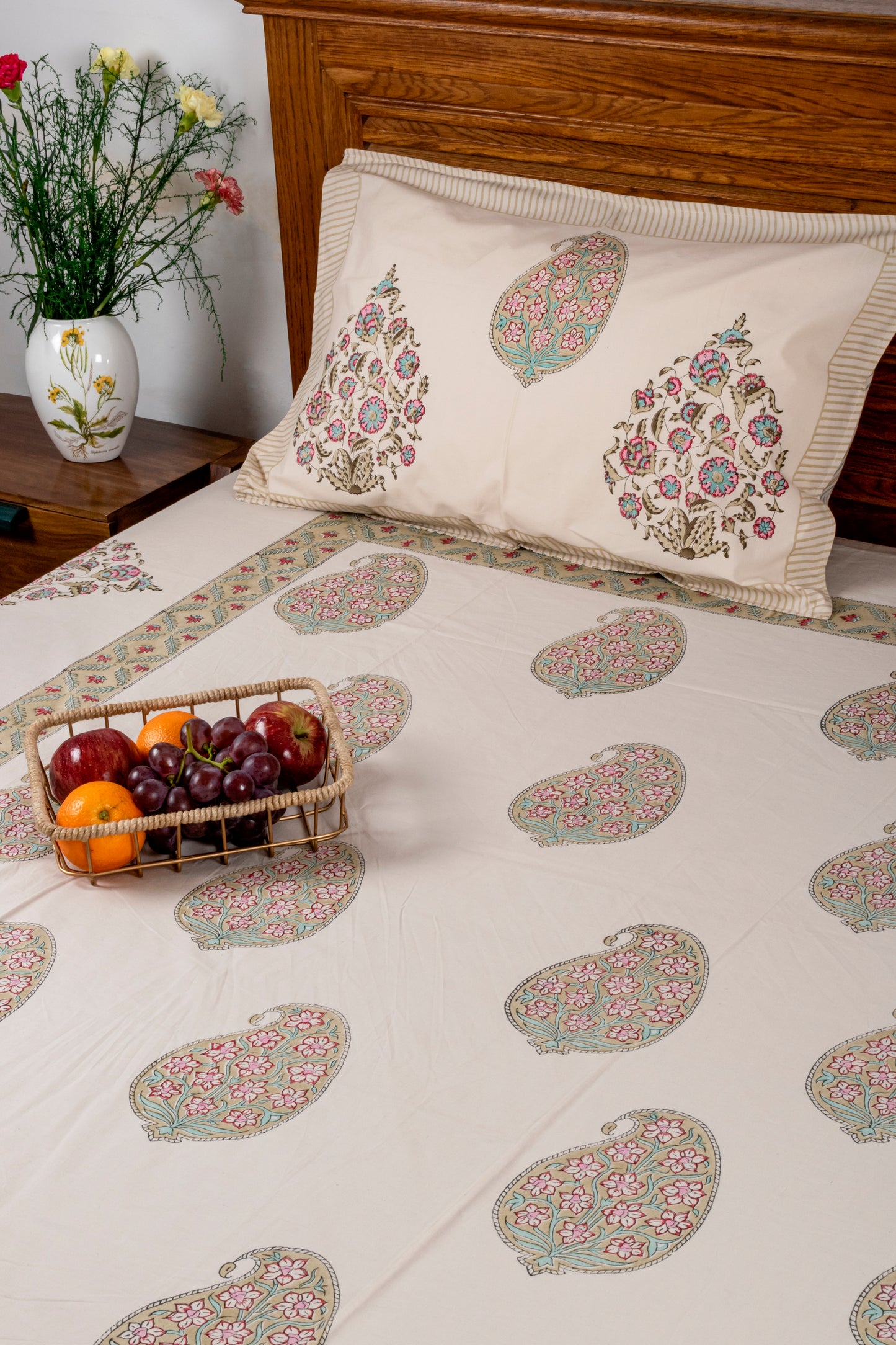 Paisley Block Printed Bedsheet