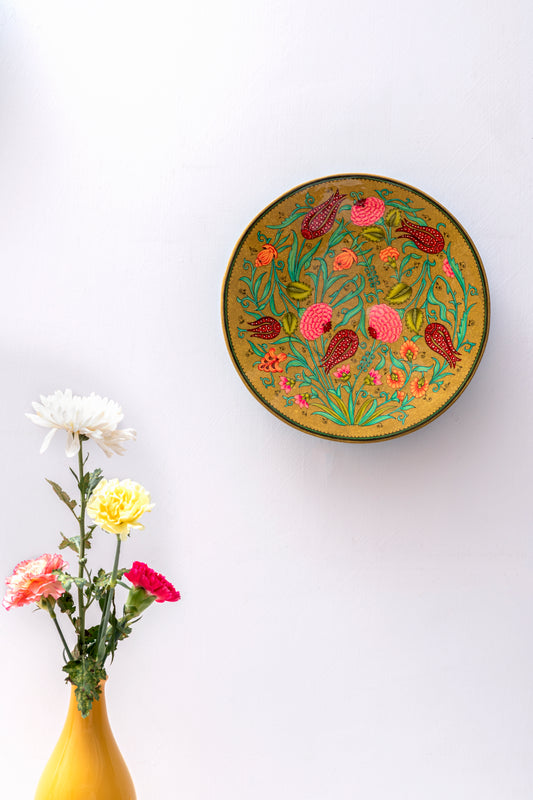 Colorful Kashmiri Paper Mache Wall Plate