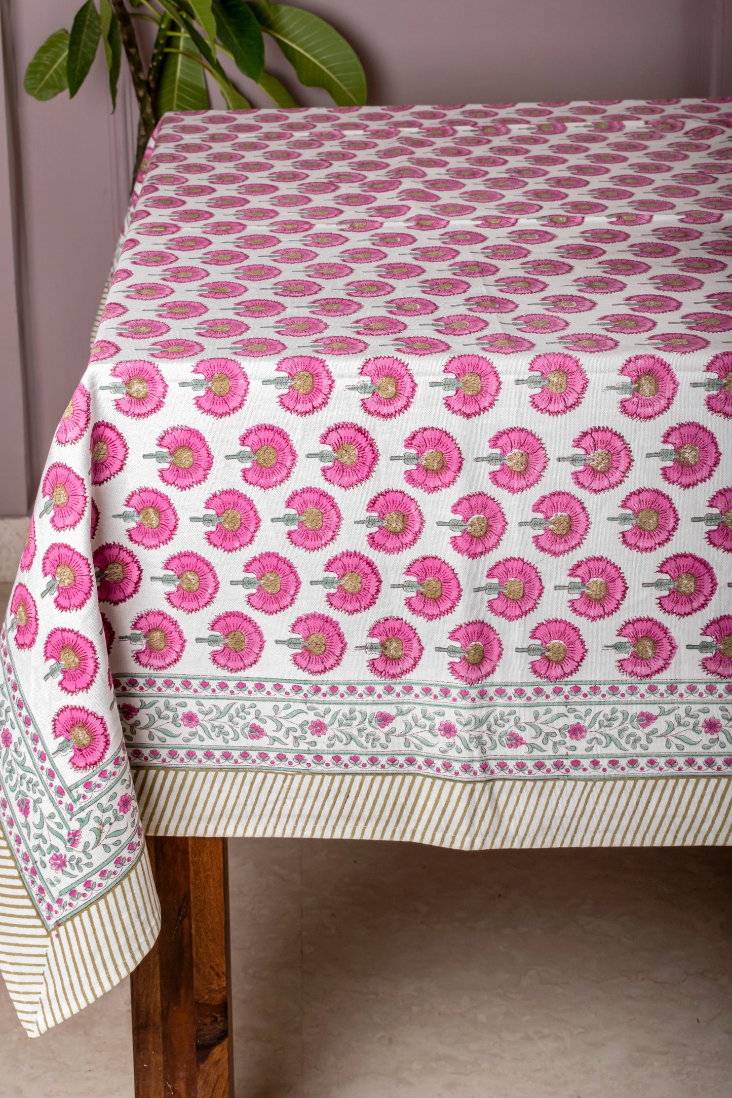 Dandelion Block Printed Table Cover