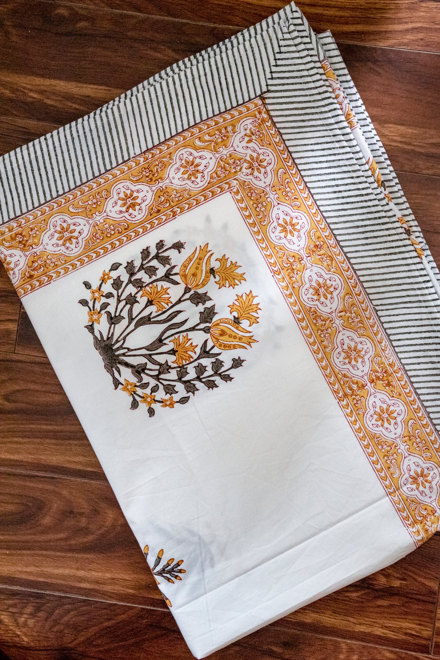 Wallflower Block Printed Bedsheet
