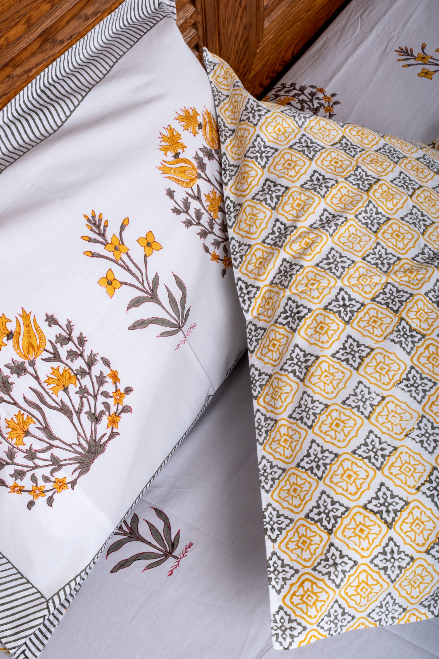 Wallflower Block Printed Bedsheet
