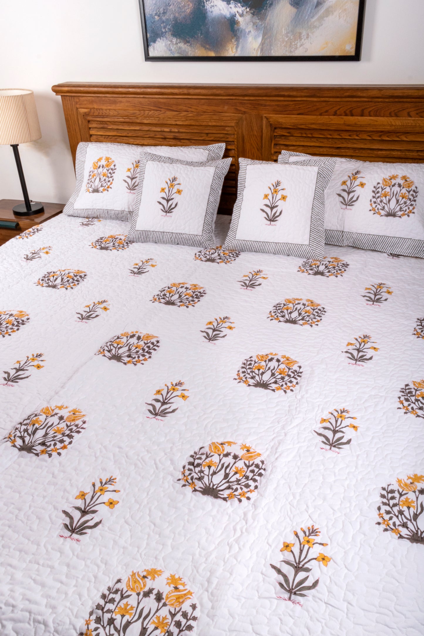 Wallflower Block Printed Bedcover