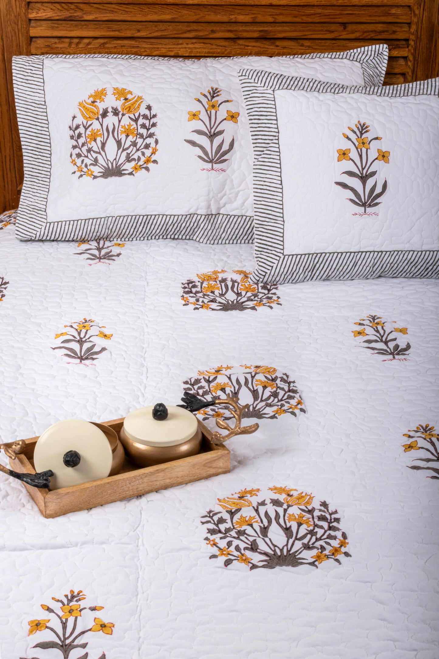 Wallflower Block Printed Bedcover