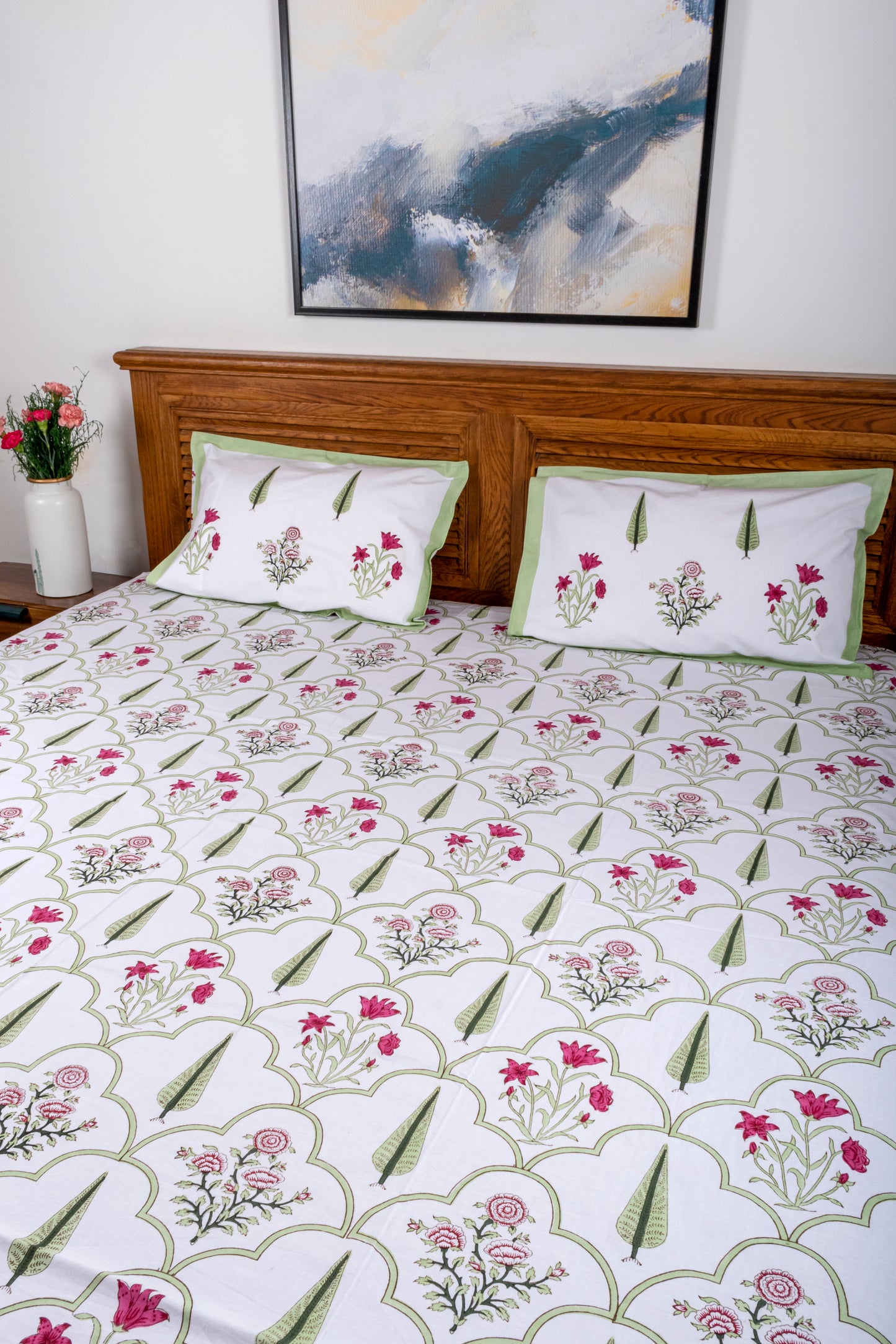 Tantalizing Block Printed Bedsheet