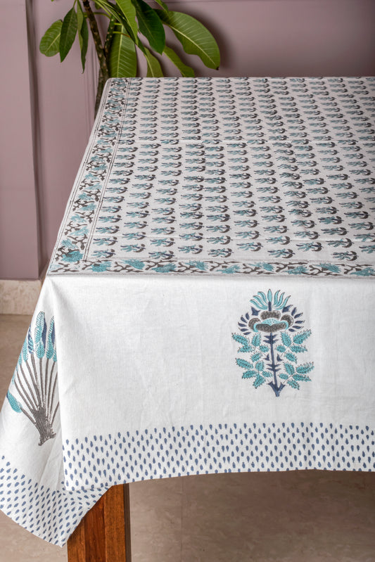 Aquilegia Block Printed Table cover