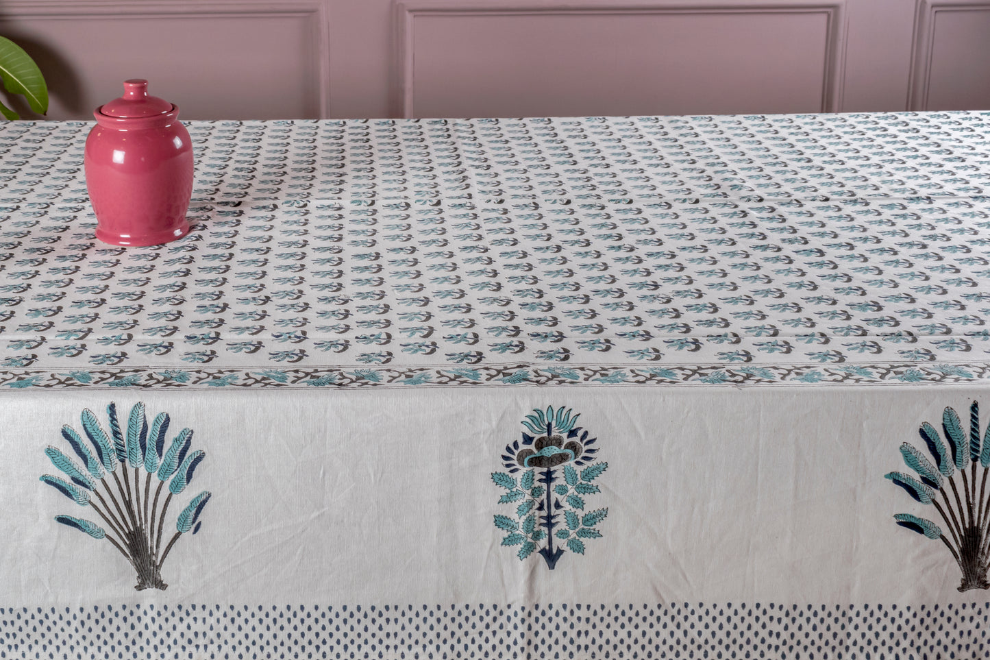 Aquilegia Block Printed Table cover