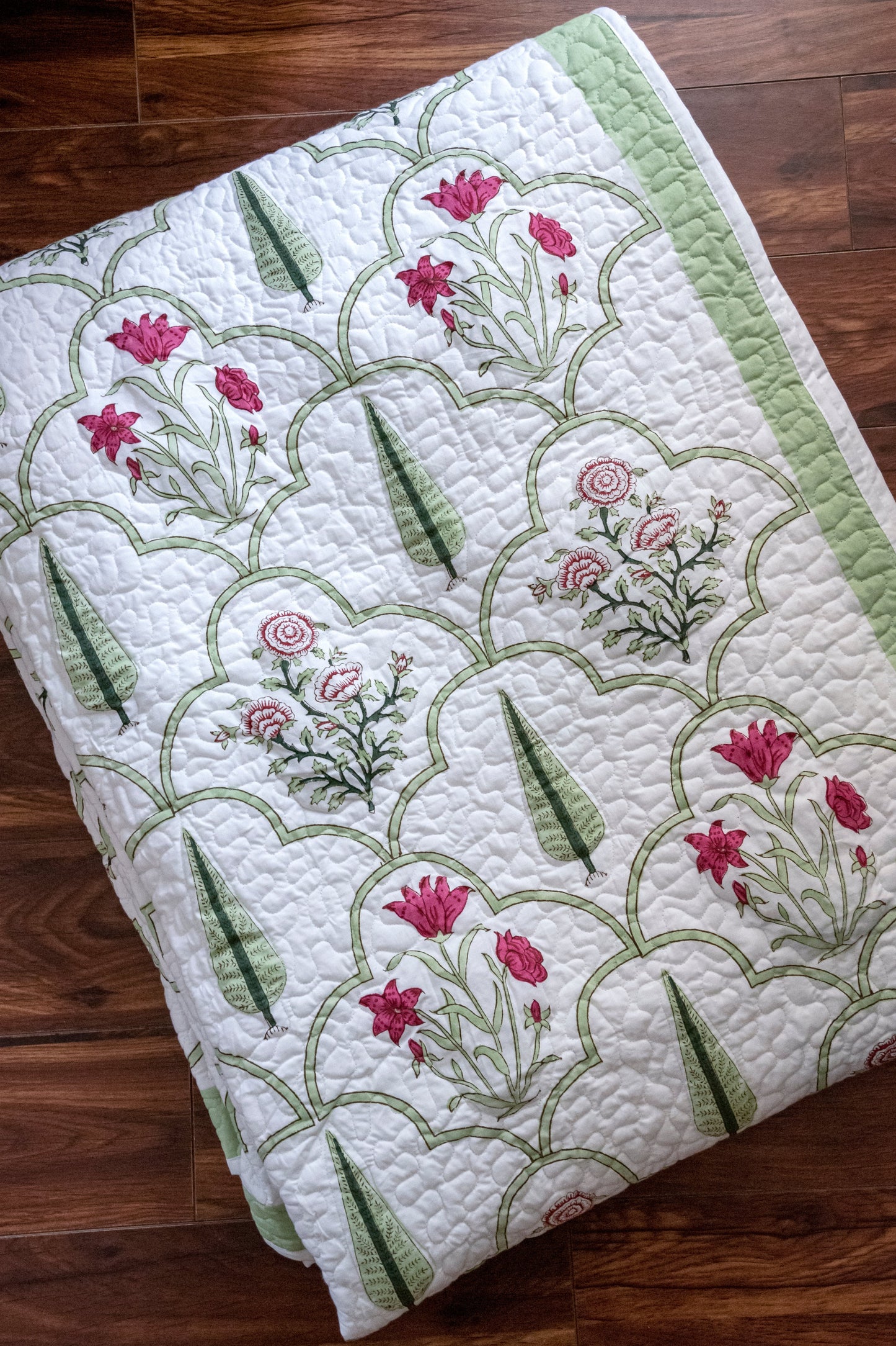 Tantalizing Block Printed Bedcover