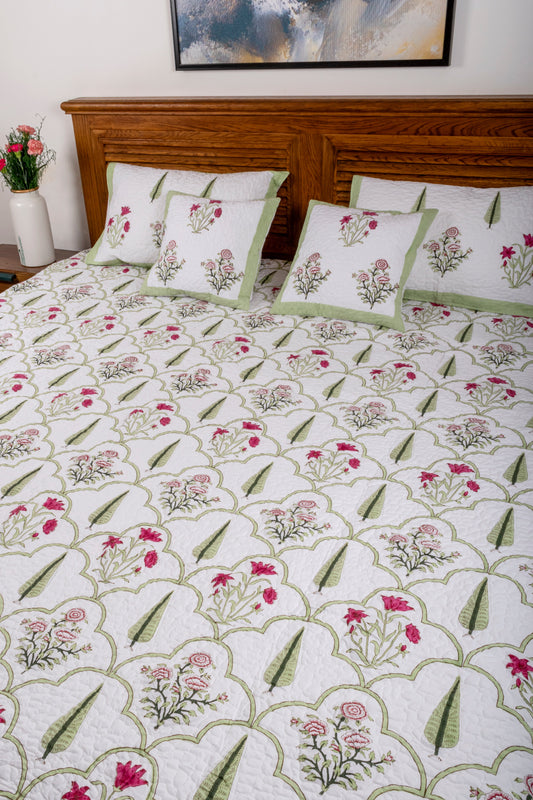 Tantalizing Block Printed Bedcover