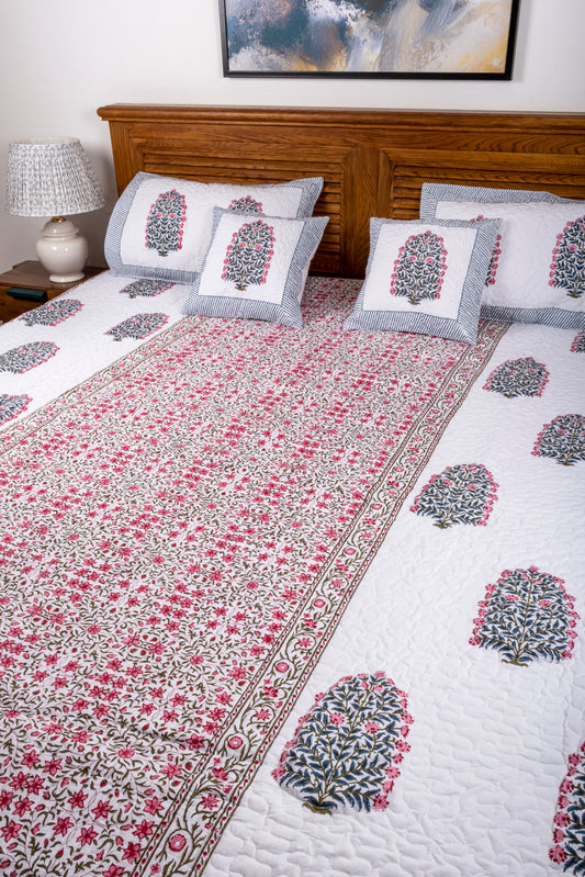 Canna Block Printed Bedcover