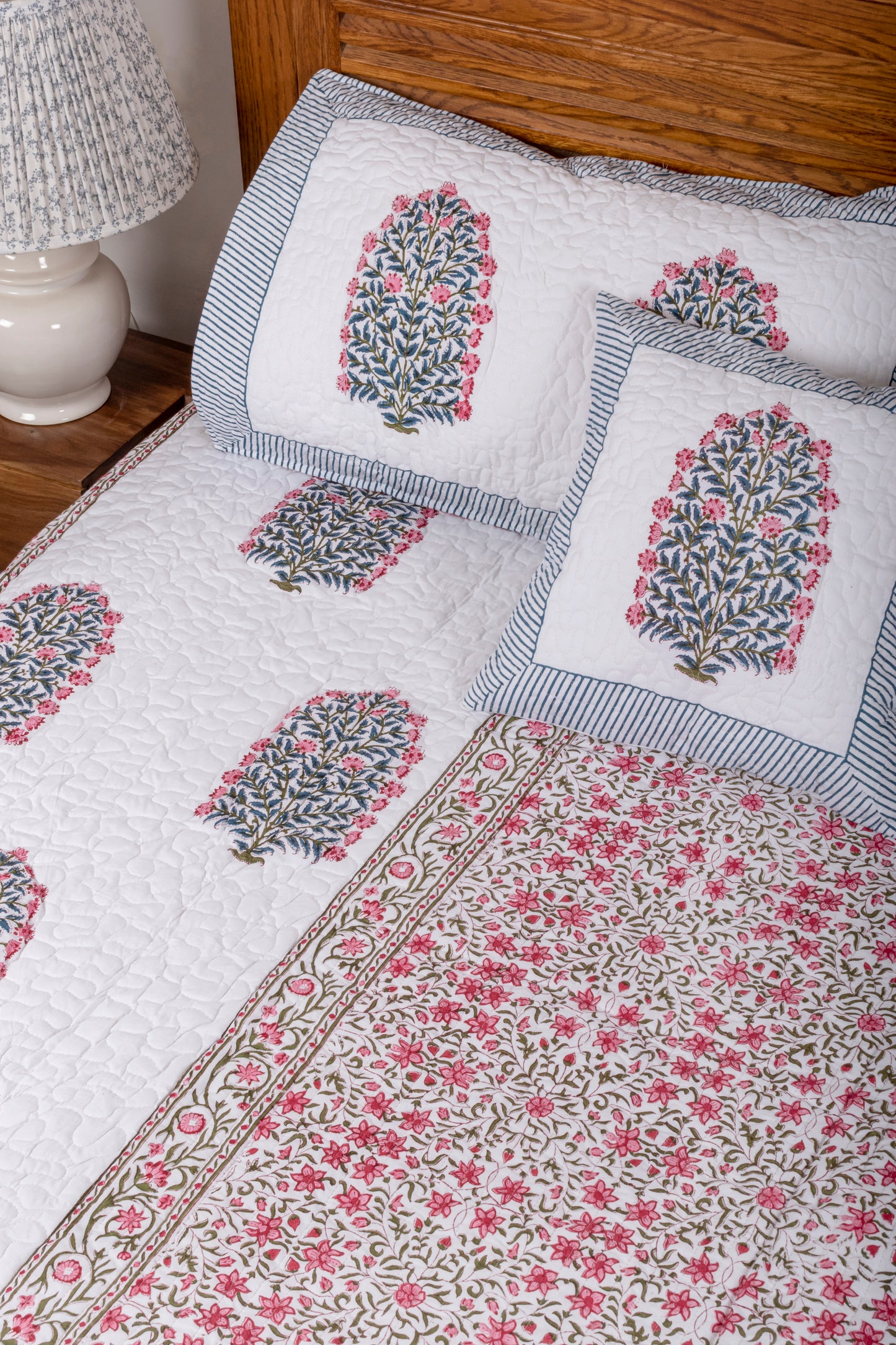 Canna Block Printed Bedcover
