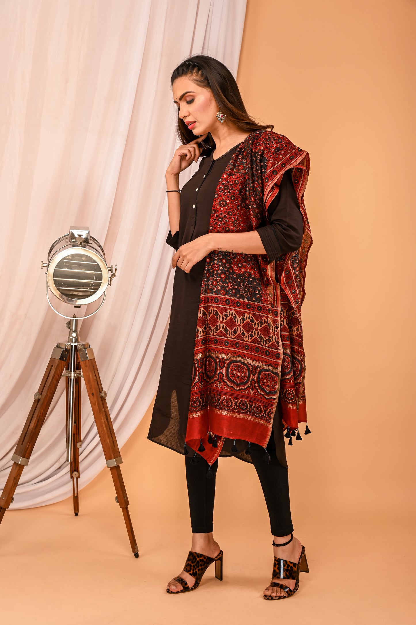 Zeb Ajrak Handwoven Dupatta