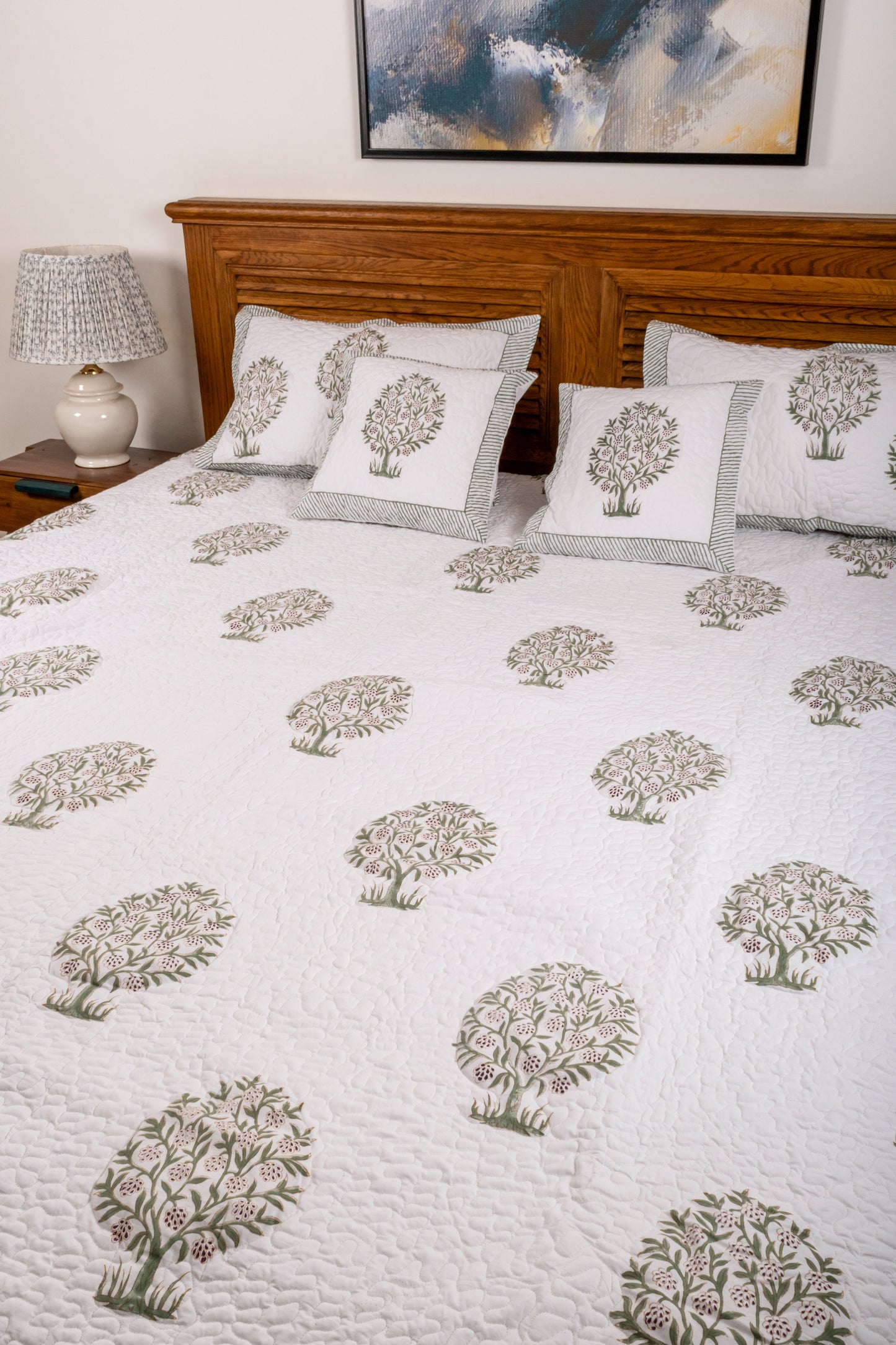 Magnolia Block Printed Bedcover
