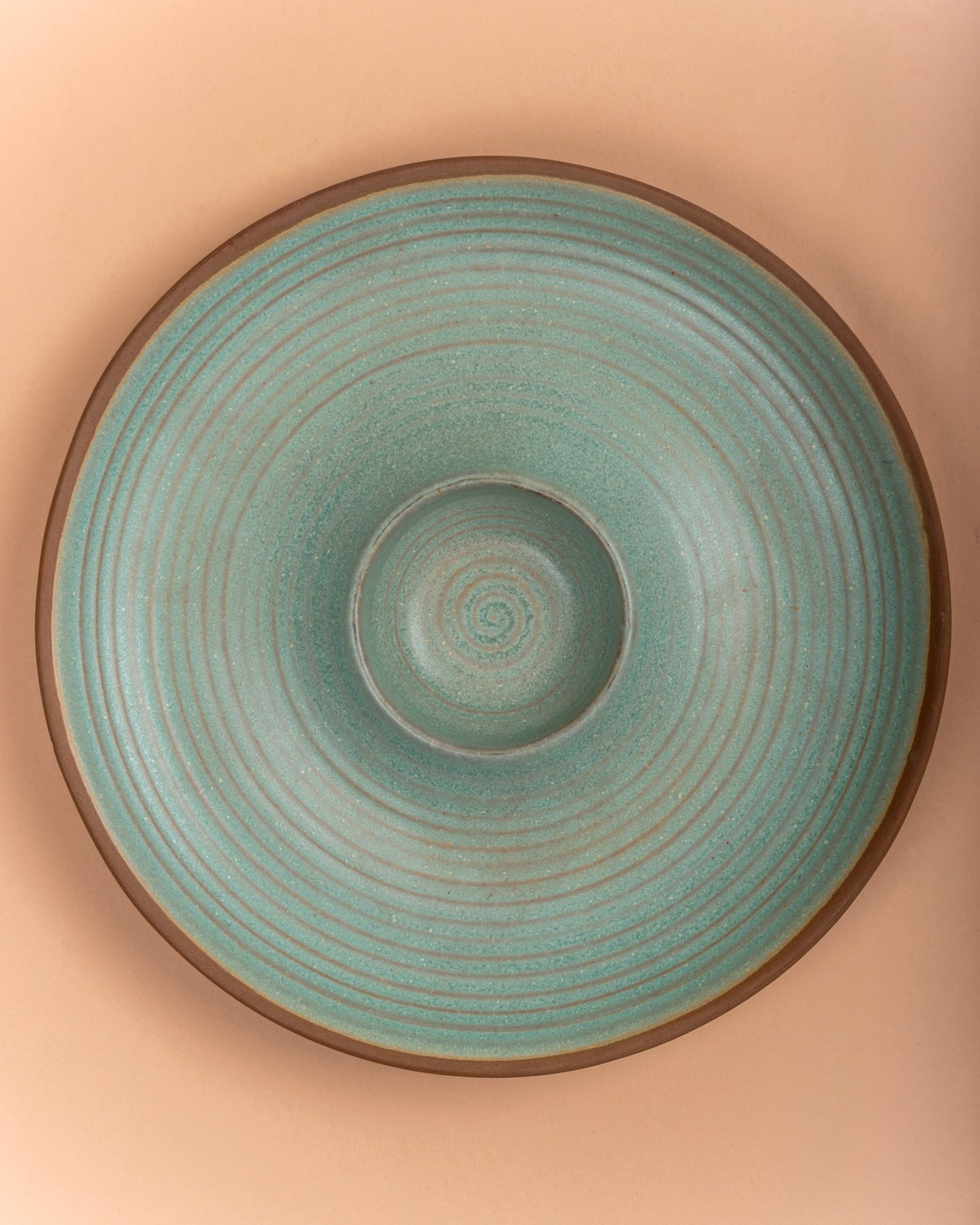 Chip and Dip Ceramic Plate