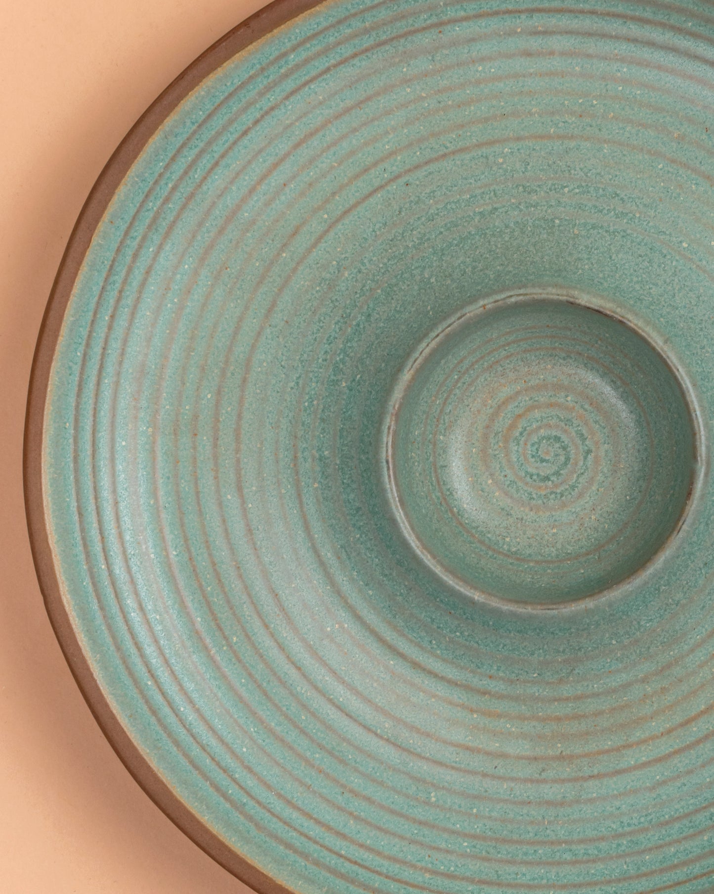 Chip and Dip Ceramic Plate