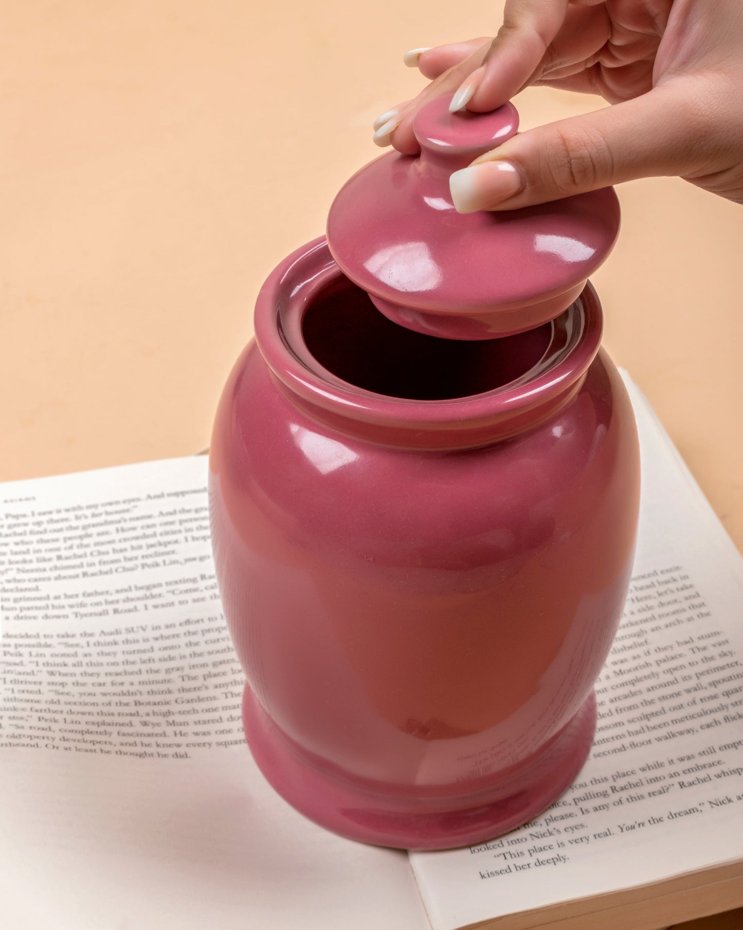 Seashell Rose Ginger Jar