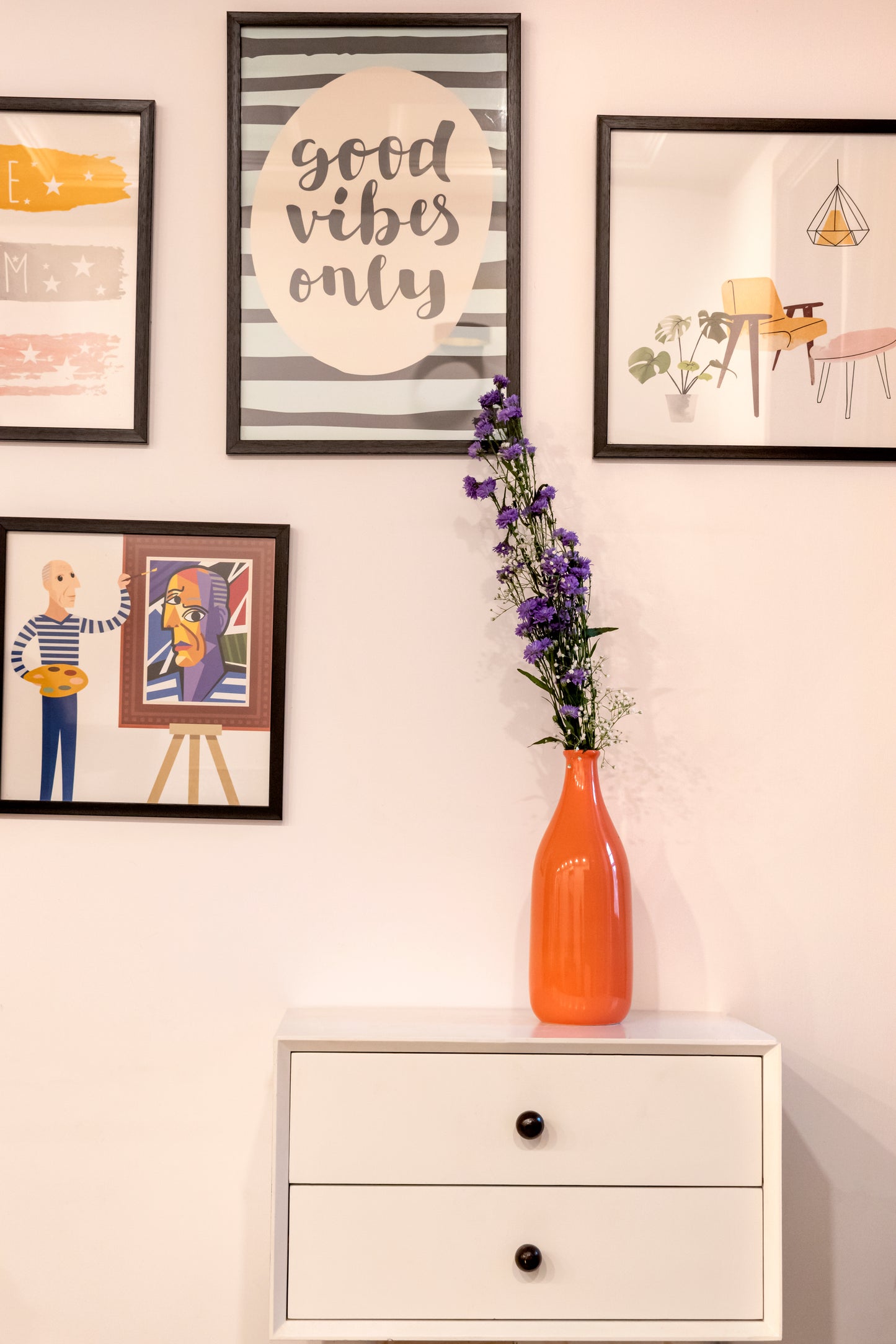 Orange Ceramic Flower Vase