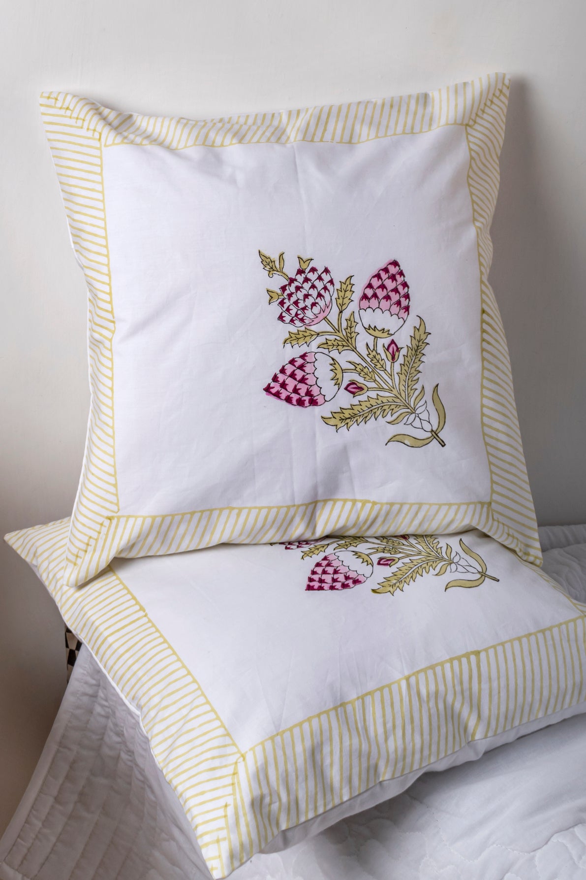 Ornamental Block Printed Cushion Cover Set of 2
