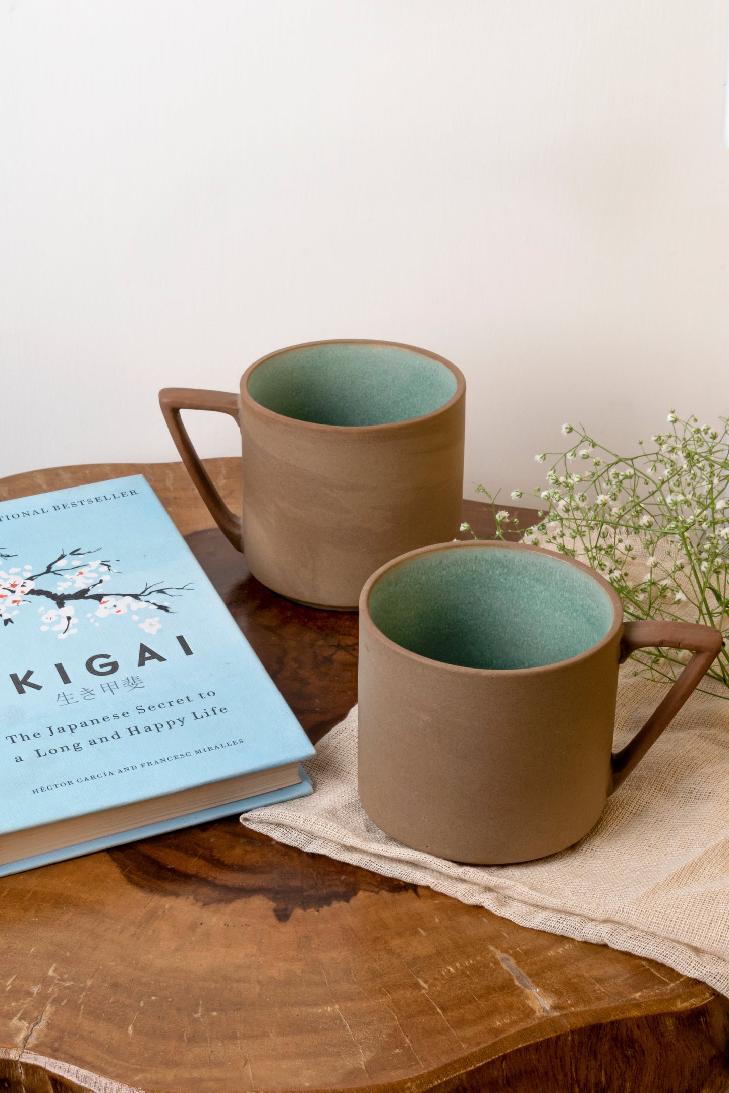 Light Brown Ceramic Mug Set of 2