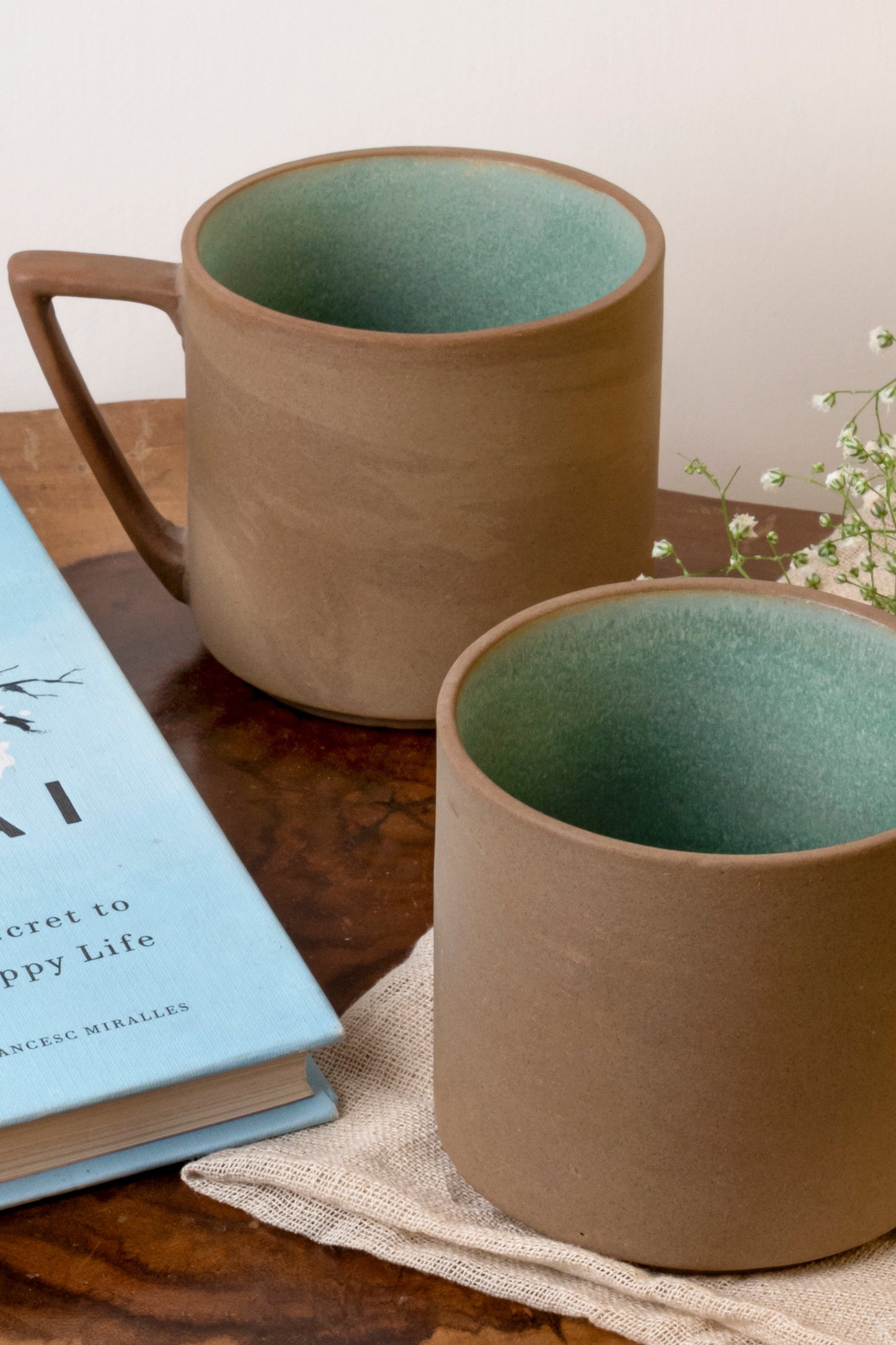 Light Brown Ceramic Mug Set of 2