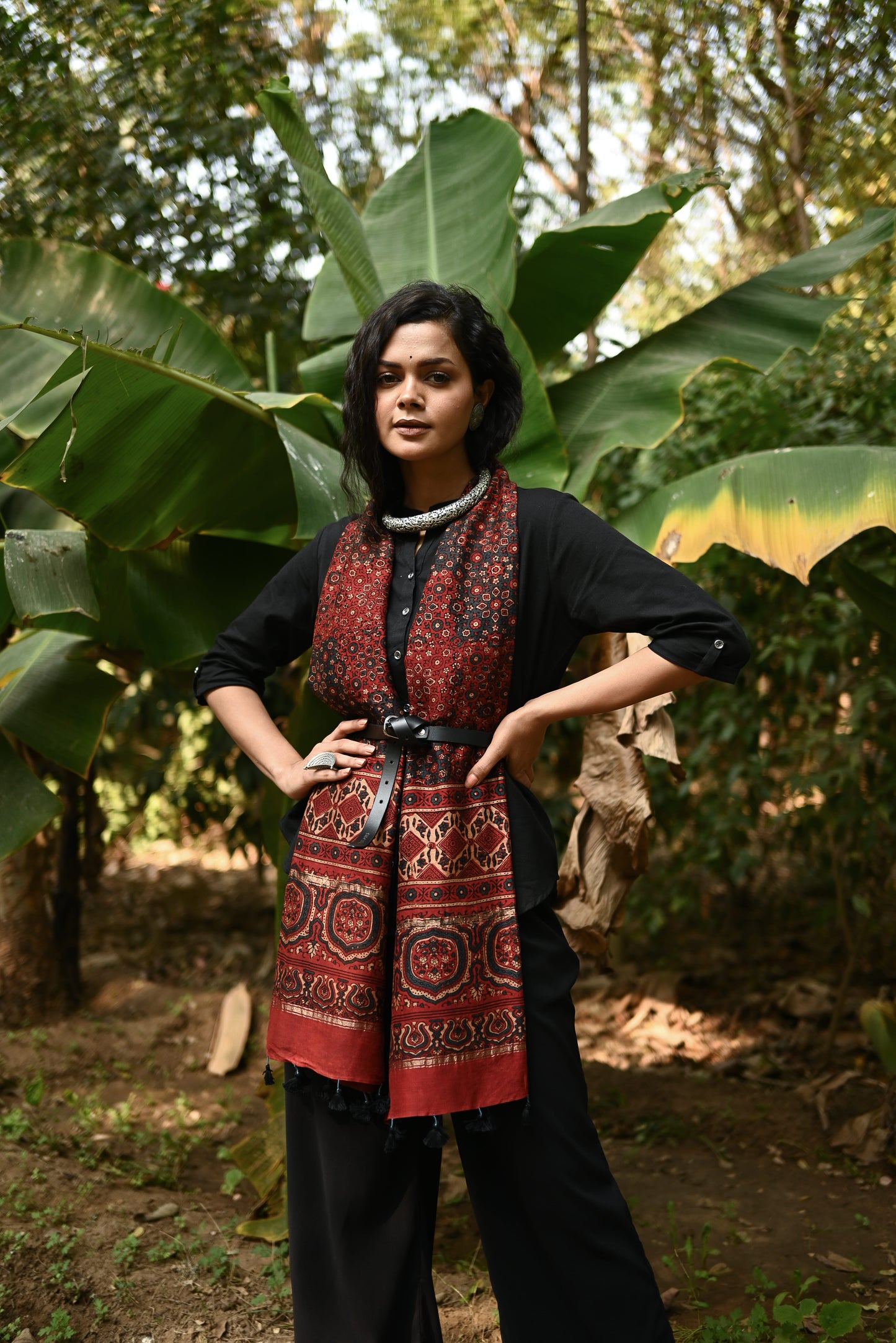 Zeb Ajrak Handwoven Dupatta
