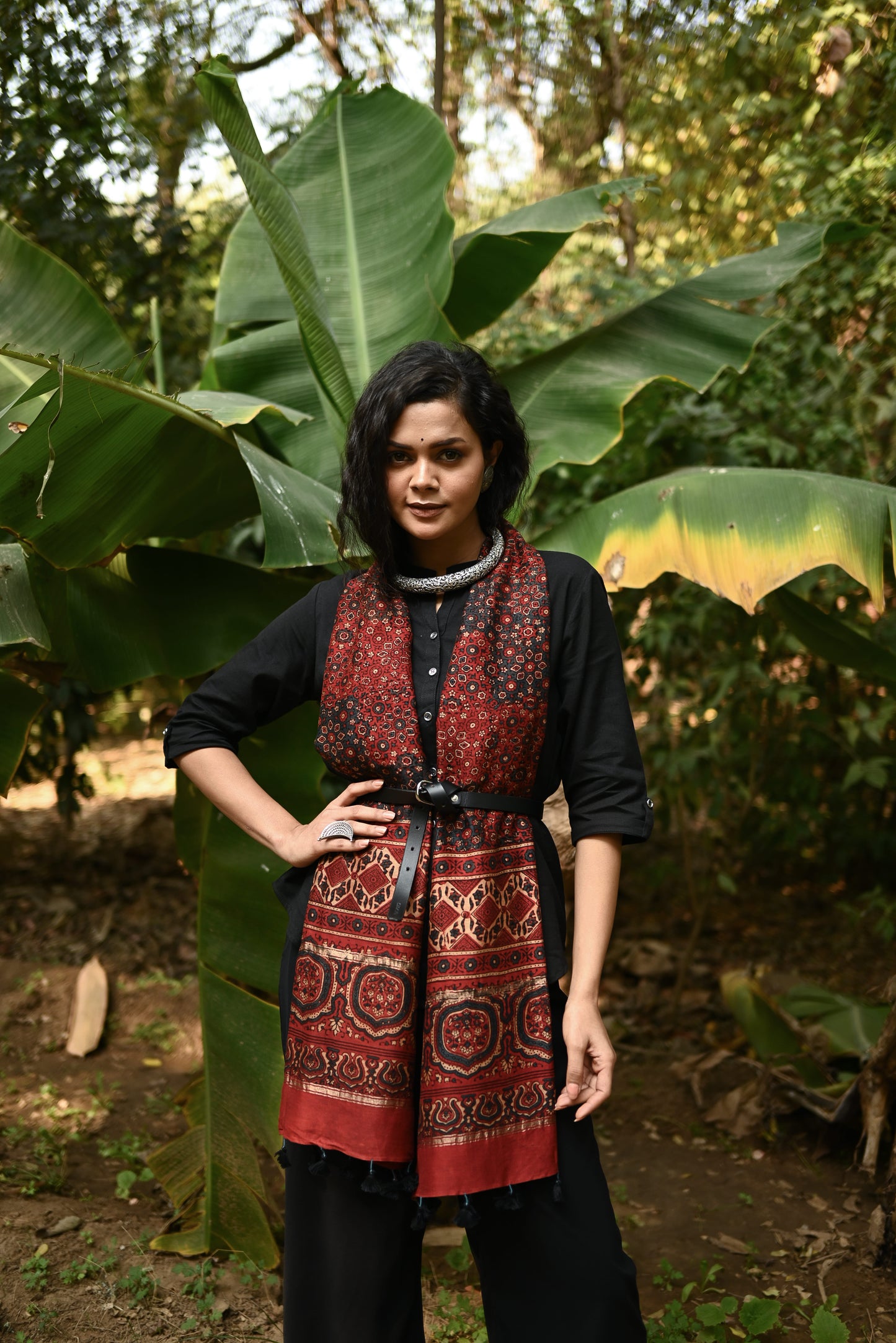Zeb Ajrak Handwoven Dupatta
