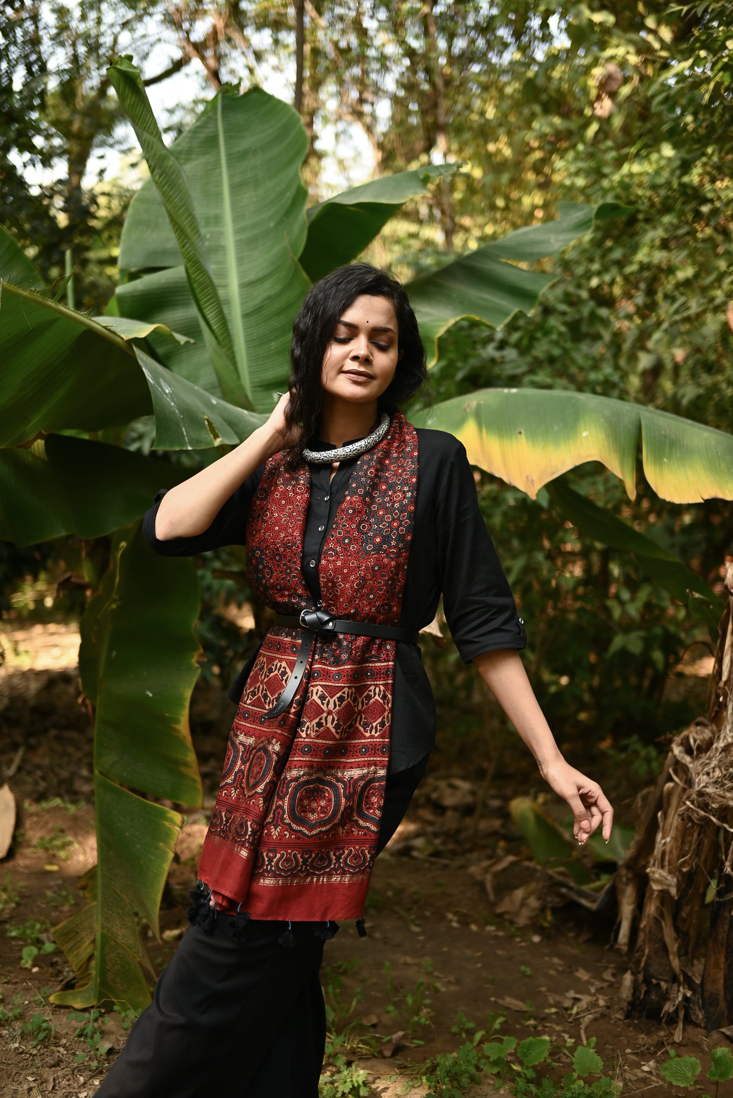 Zeb Ajrak Handwoven Dupatta