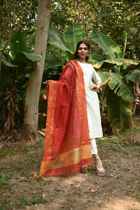 Handloom  Silk Dupattas online from Indian Tesoro