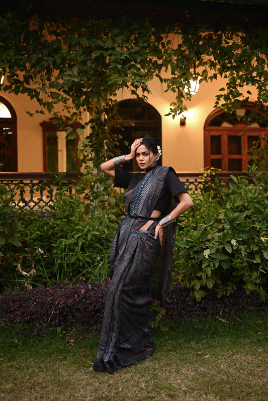 Gulalai Chanderi Silk Handwoven Saree