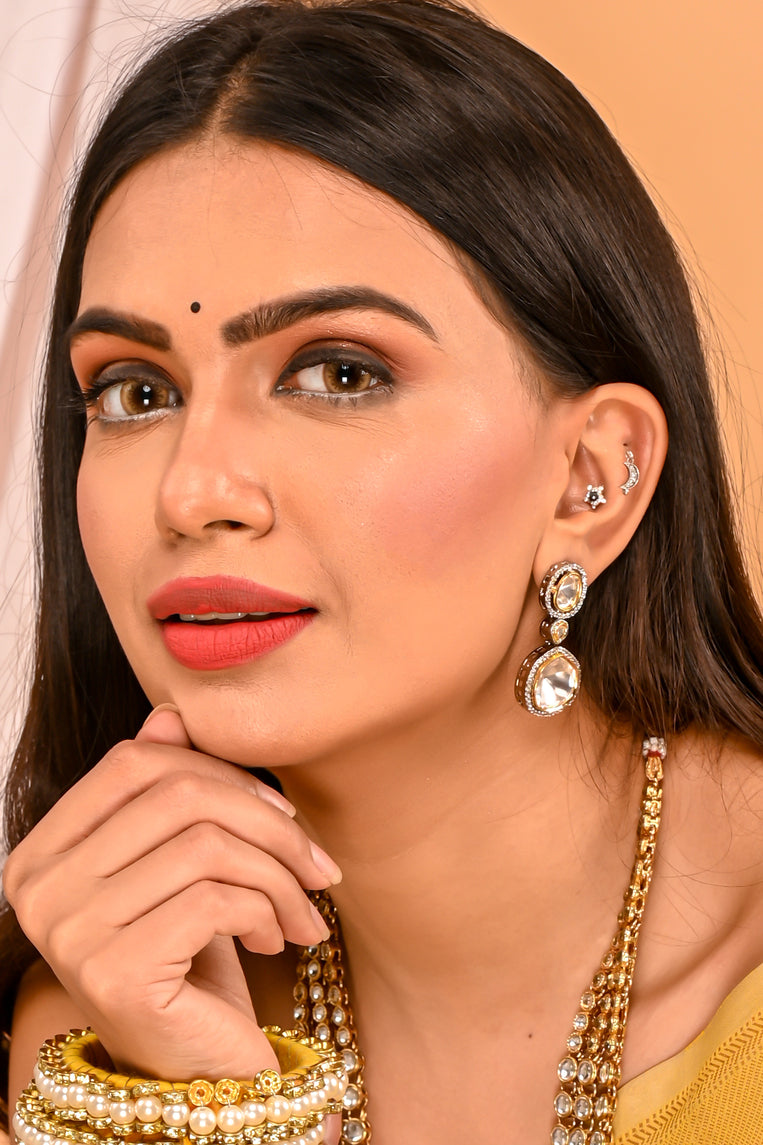 Tahira Beautifully studded drop earrings
