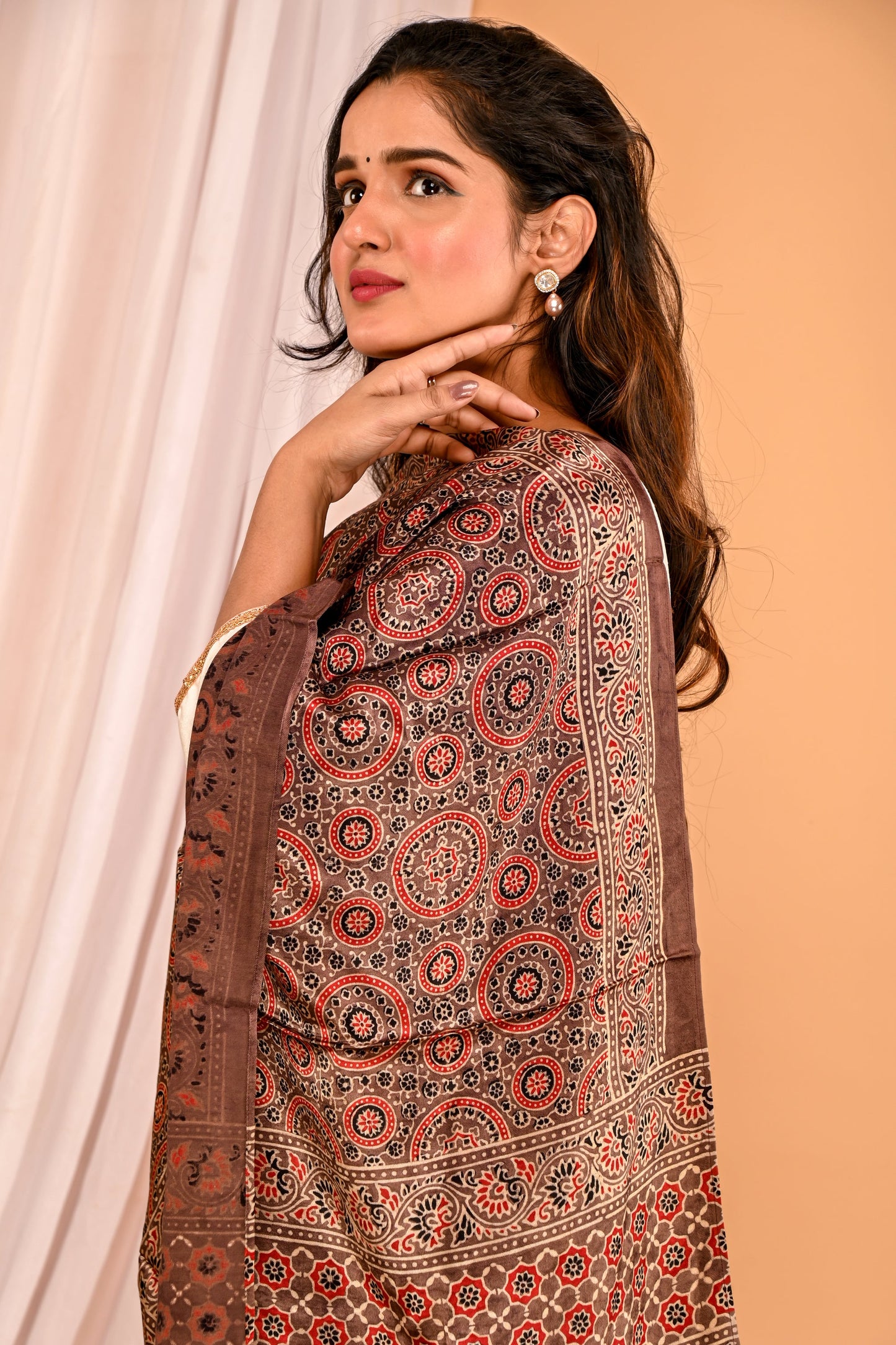 Tahira Pink bead drop earrings