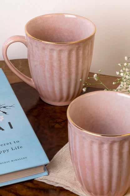 Pink Ceramic Mug Set of 2