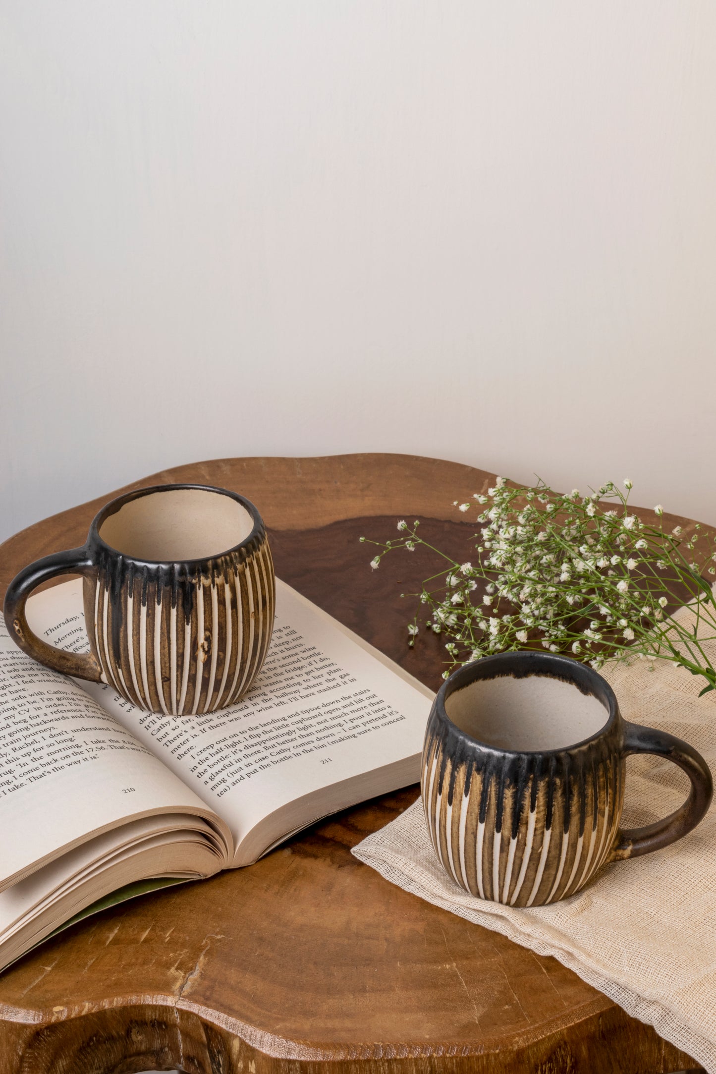 Brown Ceramic Mug Set of 2