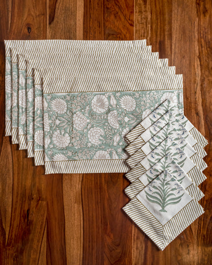 Floral Block Printed Table Mats Set