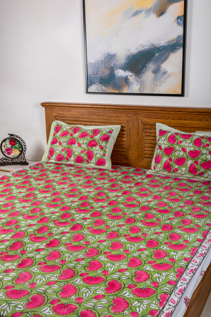 Cockscomb Block Printed Bedsheet