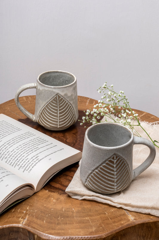 Grey Ceramic Mugs Set of 2