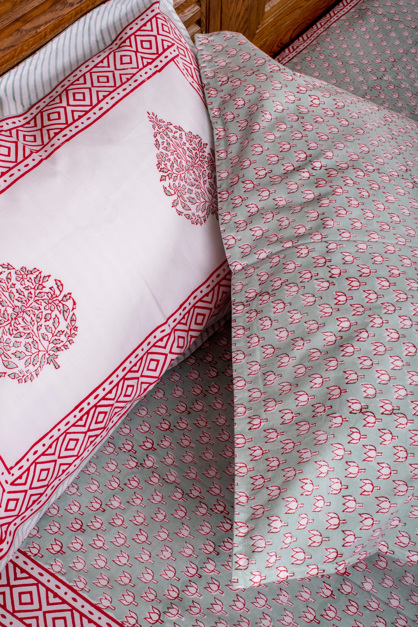 Verdant Block Printed Bedsheet