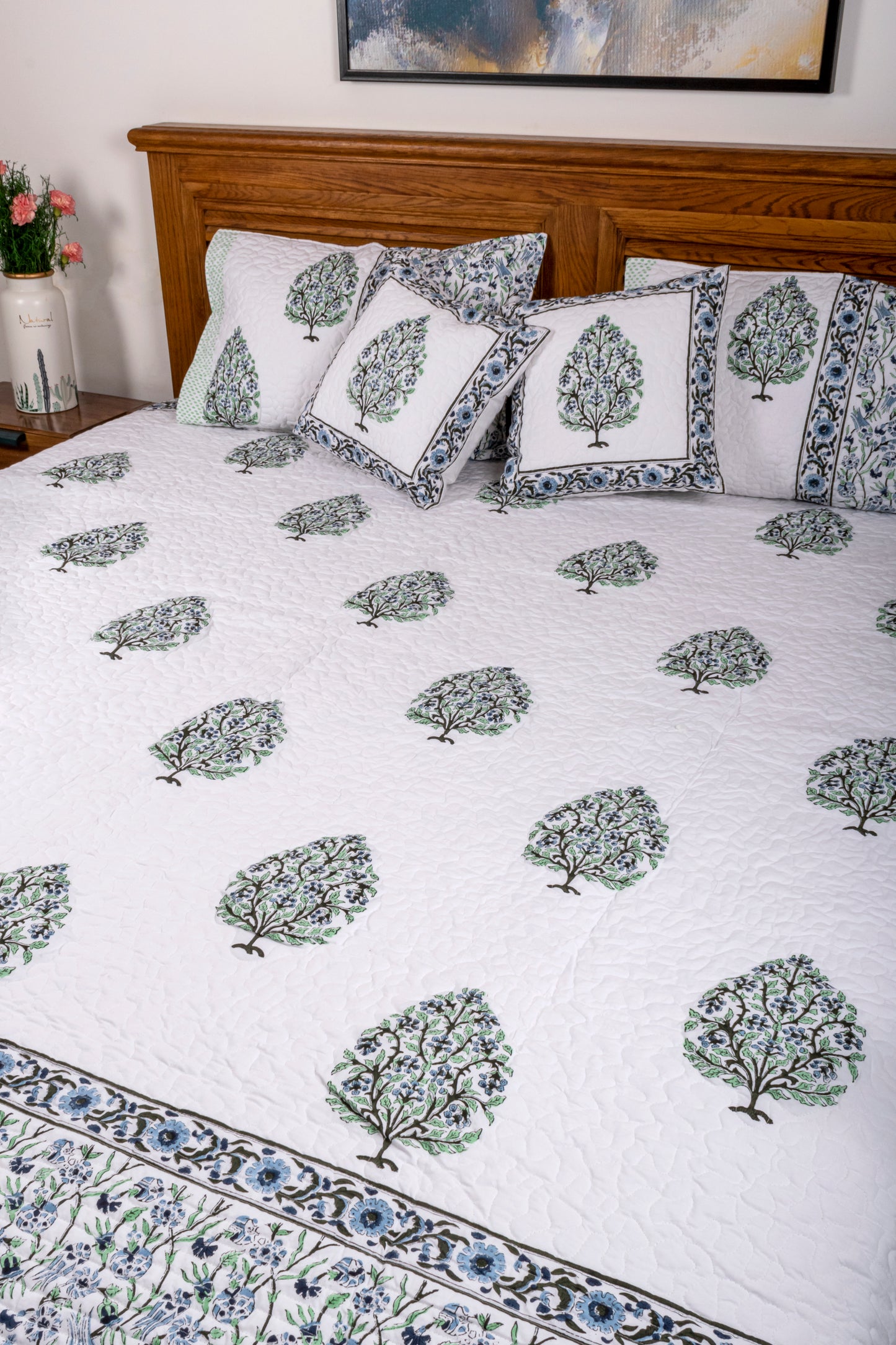 Enchanting Block Printed Bedcover