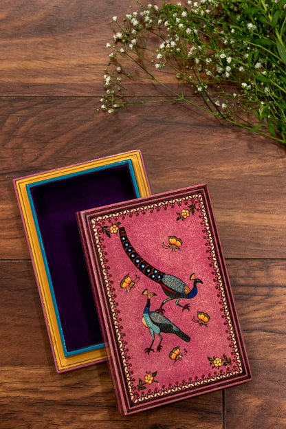 Pink Kashmiri Paper Mache Decorative Box