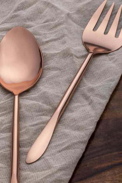 Rose Gold Serving Spoon Set of 2