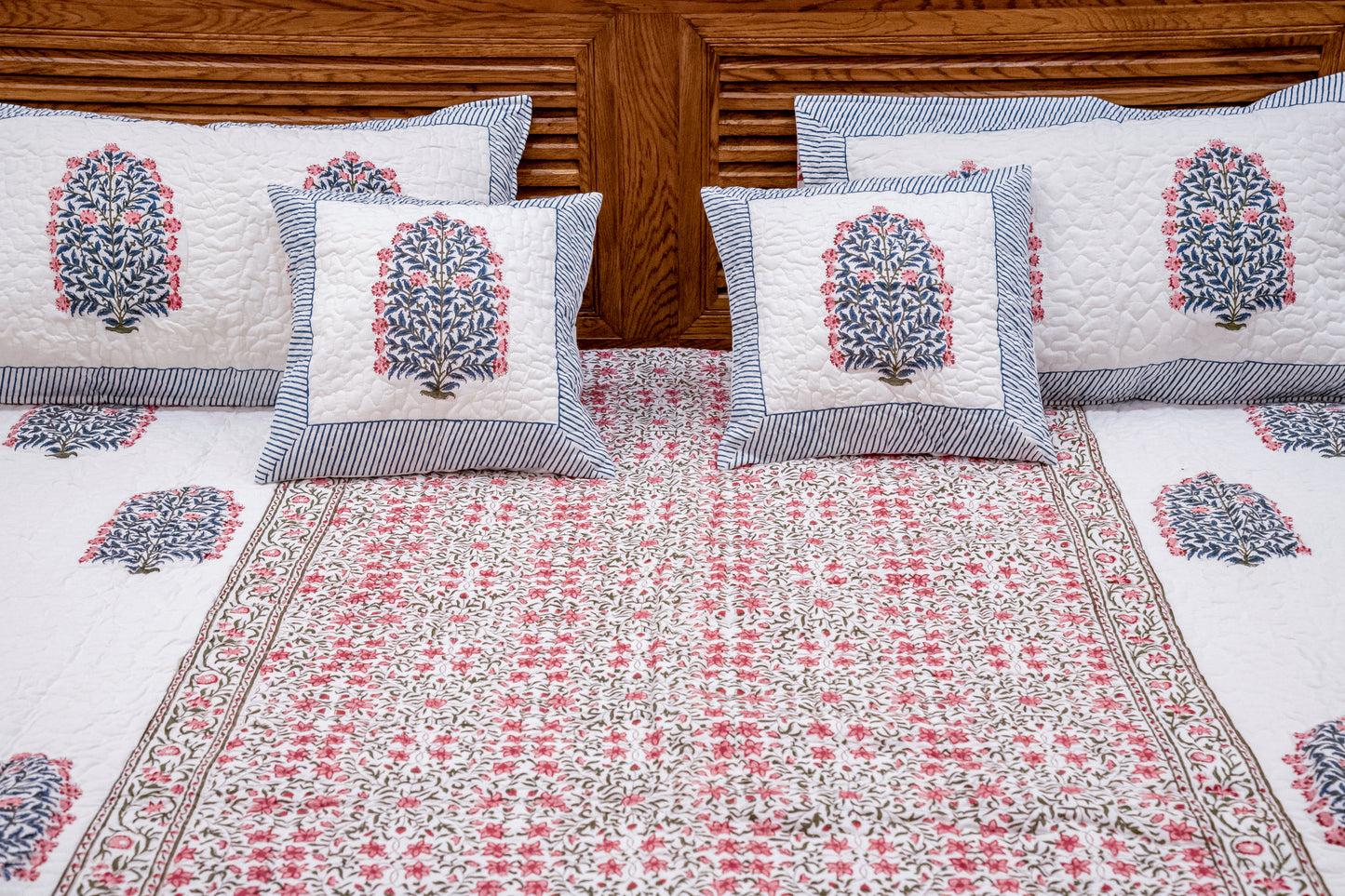 Canna Block Printed Bedcover
