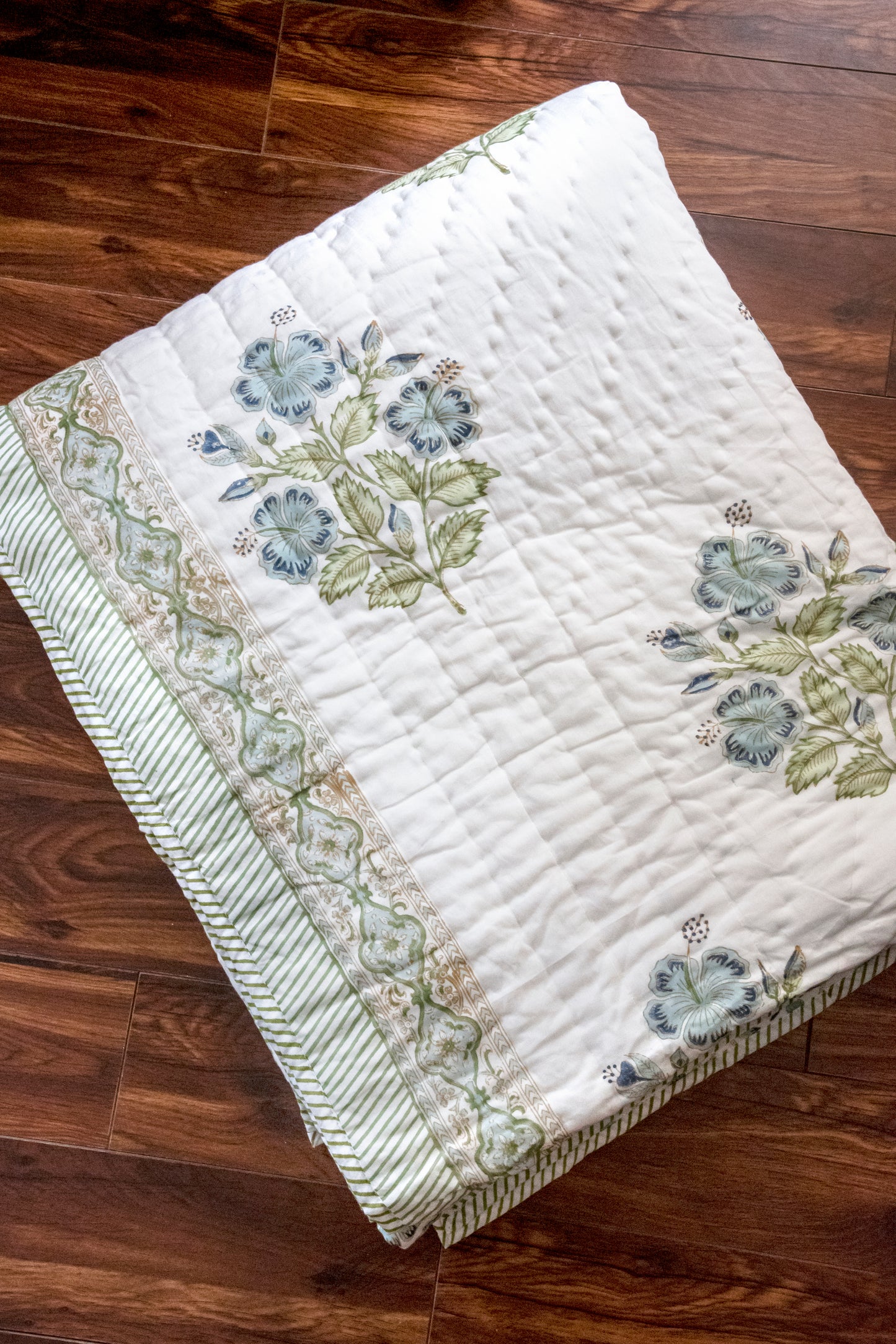 Hibiscus Block Printed Quilt