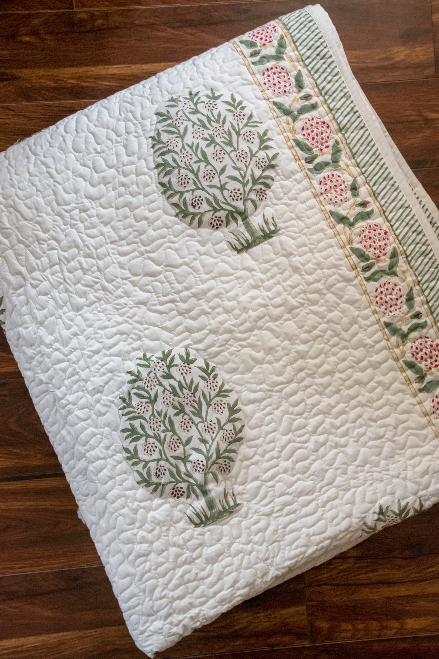 Magnolia Block Printed Bedcover