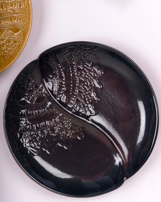 Black Ceramic Plate Set of 1