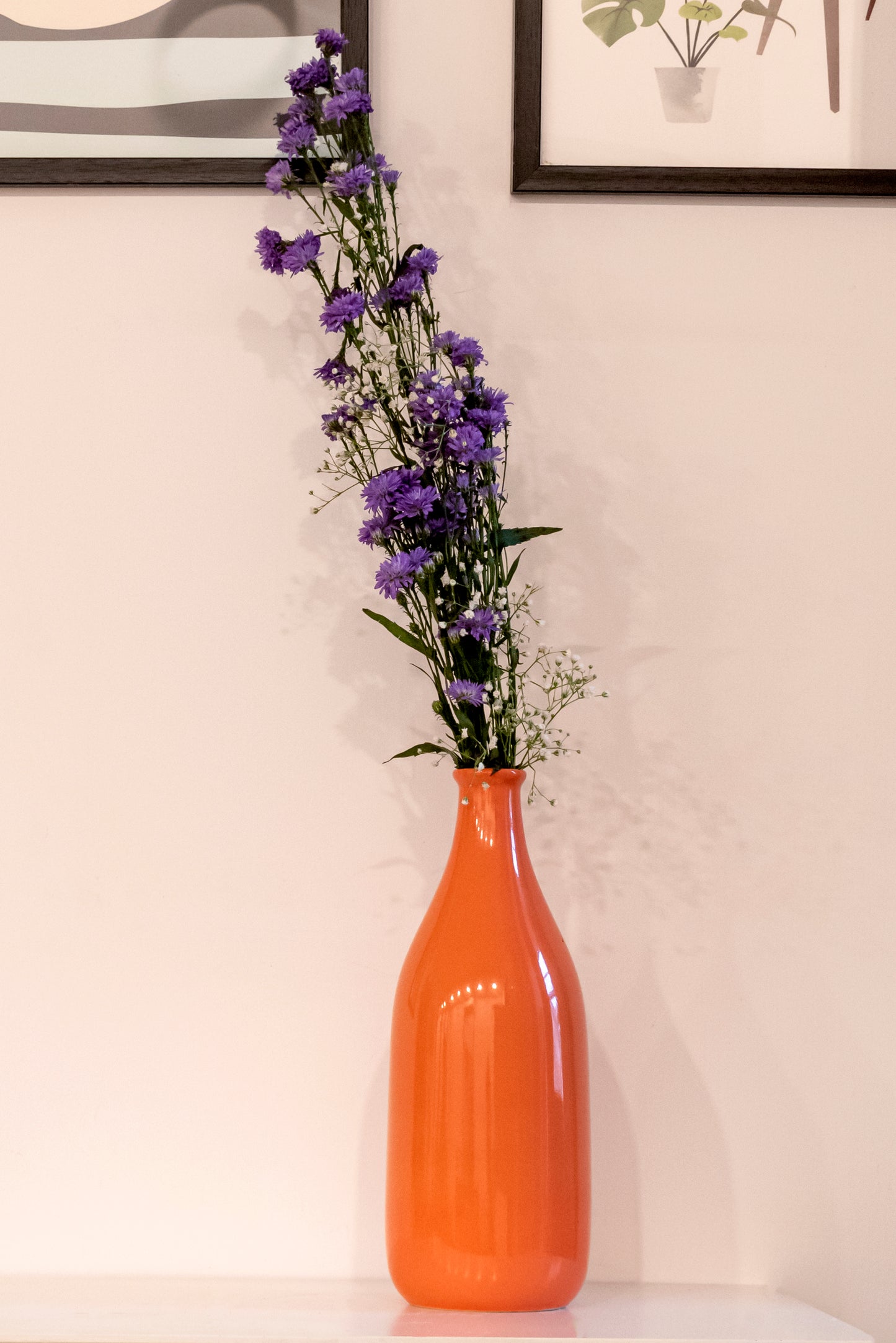 Orange Ceramic Flower Vase