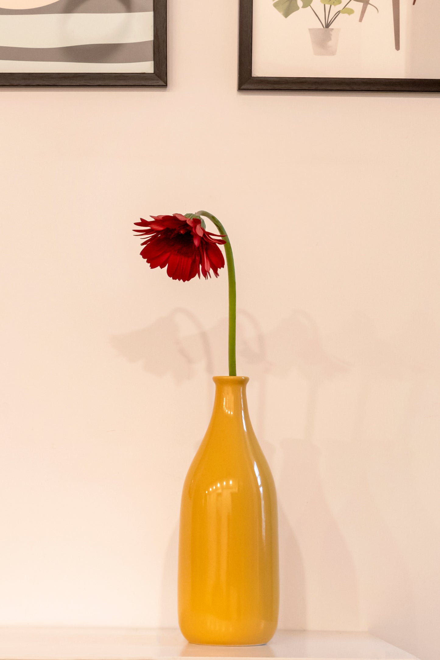 Yellow Ceramic Flower Vase